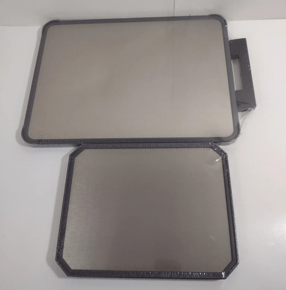 Ptytify Set Of 2 Stainless Steel and Plastic Cutting Board Set
